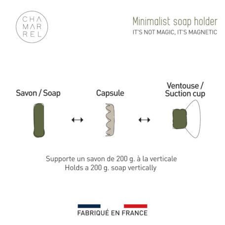 Porte-savon minimaliste aimanté français Chamarrel - Usage