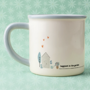 Tasse en faïence « Plus heureux au jardin »